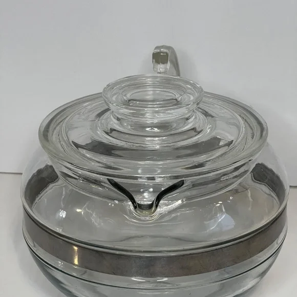 Retro MCM Pyrex Flameware 7756-C-A-3 Glass Tea Pot With Lid Cup Made In USA - Picture 7 of 16